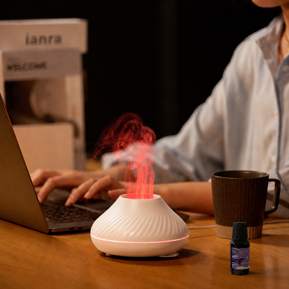 Lámpara Volcán Flame - Humificador Relax con Efecto Fuego