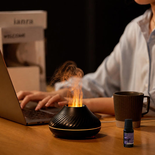 Lámpara Volcán Flame - Humificador Relax con Efecto Fuego