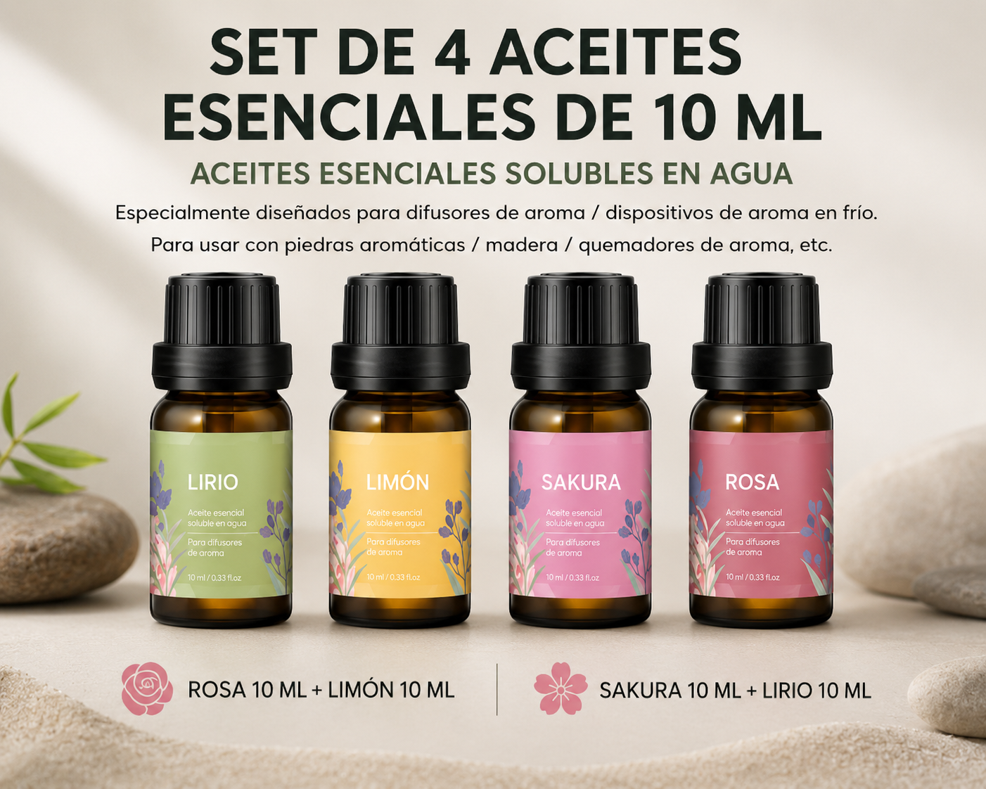 Set de Aceites Esenciales para Humidificador y Difusor | Aromaterapia Natural